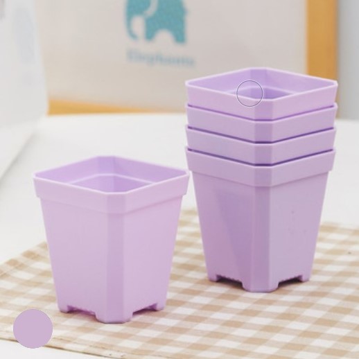 Colorful Mini Square Pot Plastic Nursery Pot For Small Succulent Plants 